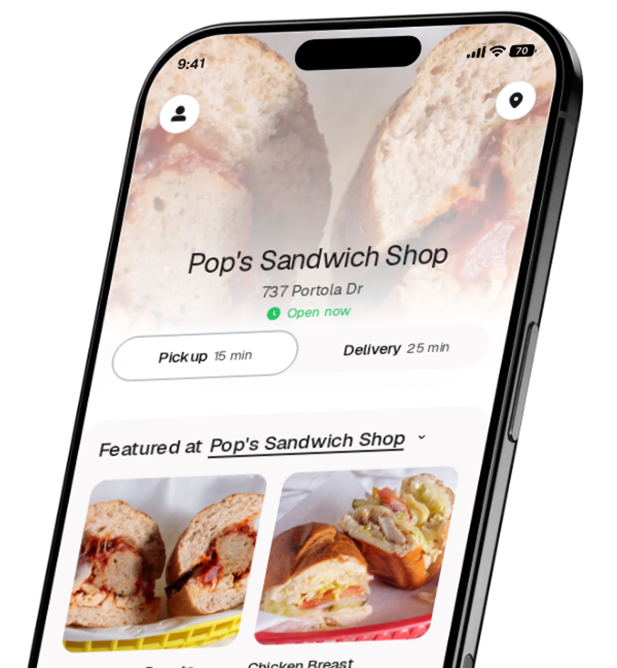 Pop's Sandwich Shop app preview