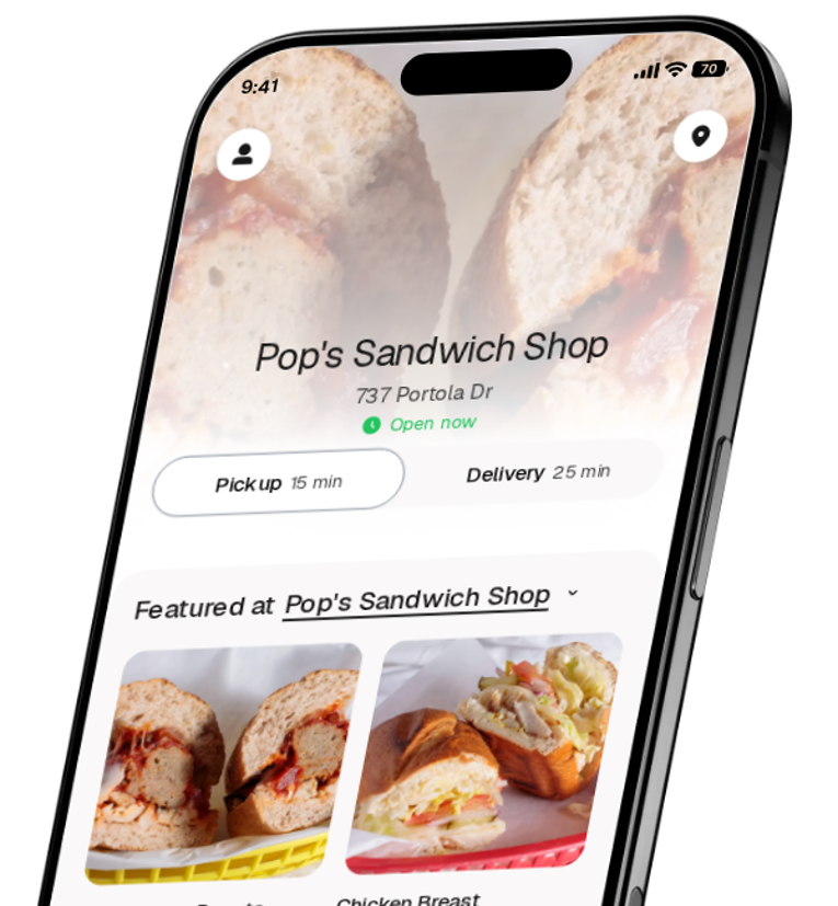 Pop's Sandwich Shop app preview